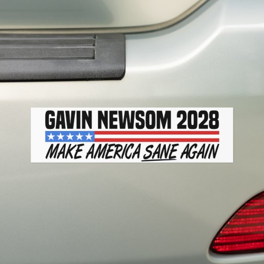 Gavin Newsom voor President 2028 Bumpersticker (Op auto)