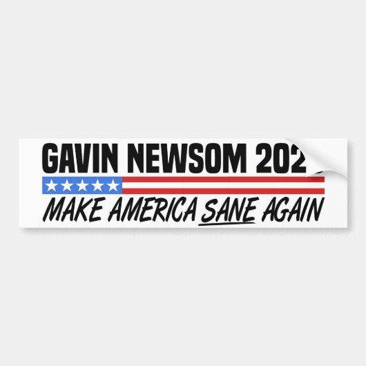 Gavin Newsom voor President 2028 Bumpersticker (Voorkant)