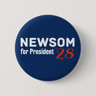 Gavin Newsom voor President 2028 knop Ronde Button 5,7 Cm