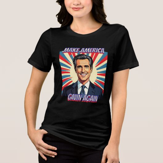 Gavin Newsom voor President 2028 | Maak Amerika Tri-Blend Shirt (Voorkant)