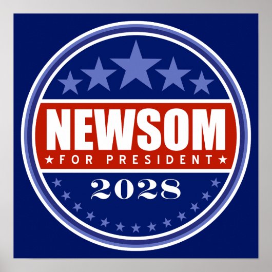 Gavin Newsom voor President 2028 Poster (Voorkant)