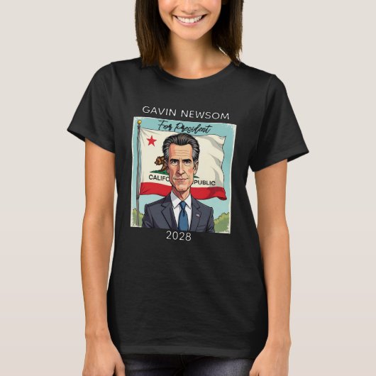 Gavin Newsom voor President 2028 T-shirt (Voorkant)