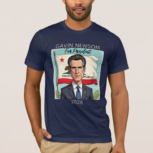 Gavin Newsom voor President 2028 T-shirt (Voorkant)