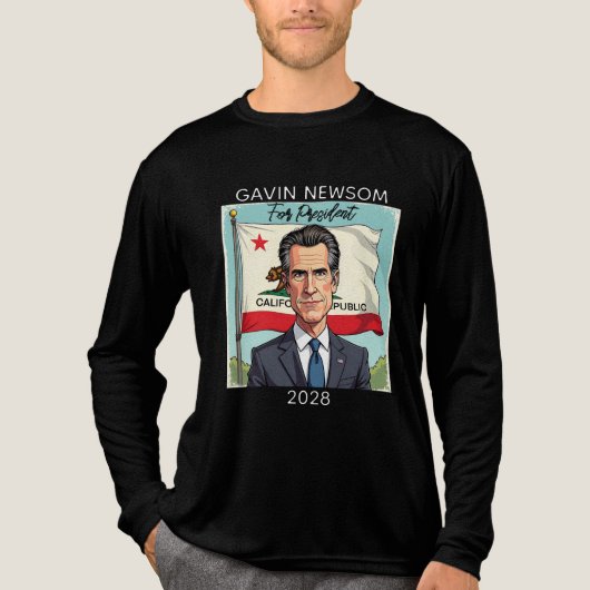 Gavin Newsom voor President 2028 Tri-Blend Shirt (Voorkant volledig)