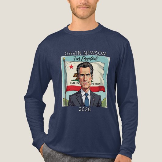 Gavin Newsom voor President 2028 Tri-Blend Shirt (Voorkant volledig)