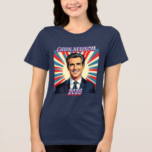 Gavin Newsom voor President 2028 Tri-Blend Shirt