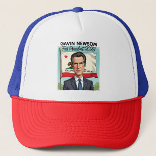 Gavin Newsom voor President 2028 Trucker Pet
