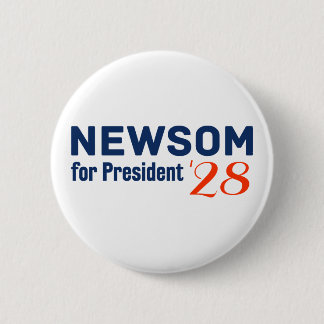 Gavin Newsom voor President 2028 witte knop  Ronde Button 5,7 Cm