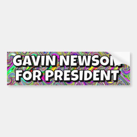 GAVIN NEWSOM VOOR PRESIDENT BUMPERSTICKER (Voorkant)