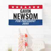 Gavin Newsom voor President - Campaign Spandoek (Insitu)