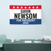 Gavin Newsom voor President - Campaign Spandoek (Beurs)