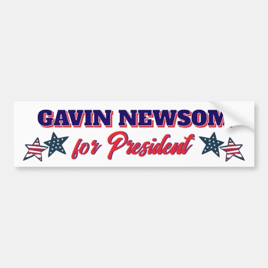 Gavin Newsom voor President Politiek Bumpersticker (Voorkant)