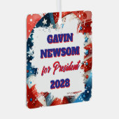 Gavin Newsom voor President Politiek Metalen Ornament (Voorkant Rechts)