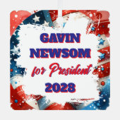 Gavin Newsom voor President Politiek Metalen Ornament (Voorkant)