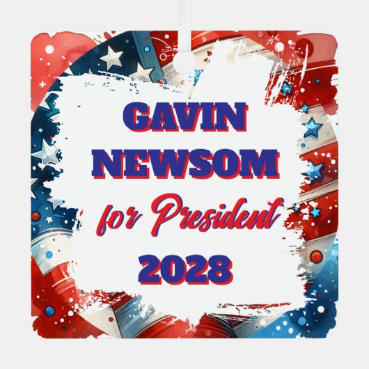 Gavin Newsom voor President Politiek Metalen Ornament (Voorkant)
