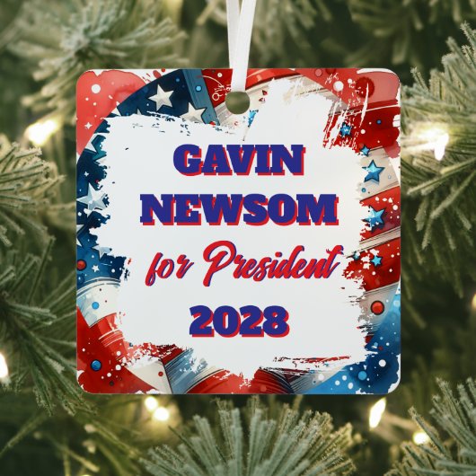 Gavin Newsom voor President Politiek Metalen Ornament (Insitu)