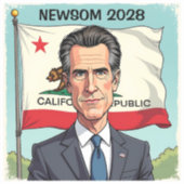 Gavin Newsom voor President Politiek Sticker (Voorkant)