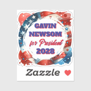 Gavin Newsom voor President Politiek Sticker