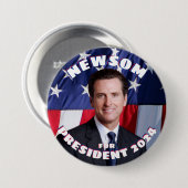 Gavin Newsom voor President Ronde Button 7,6 Cm (Voorkant /achterkant)