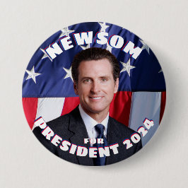 Gavin Newsom voor President Ronde Button 7,6 Cm