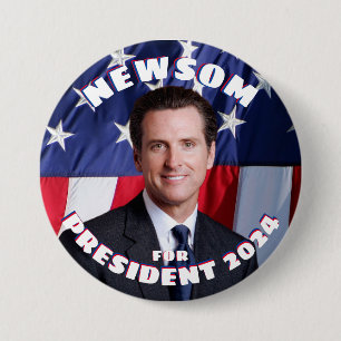 Gavin Newsom voor President Ronde Button 7,6 Cm
