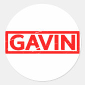Gavin Stamp Ronde Sticker (Voorkant)