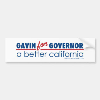 Gavin voor gouverneur bumpersticker