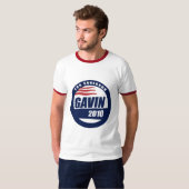 Gavin voor gouverneur t-shirt (Voorkant volledig)