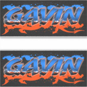 Gavin Vorname Name Graffiti Aufkleber Sticker (Voorkant)