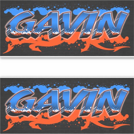 Gavin Vorname Name Graffiti Aufkleber Sticker (Voorkant)