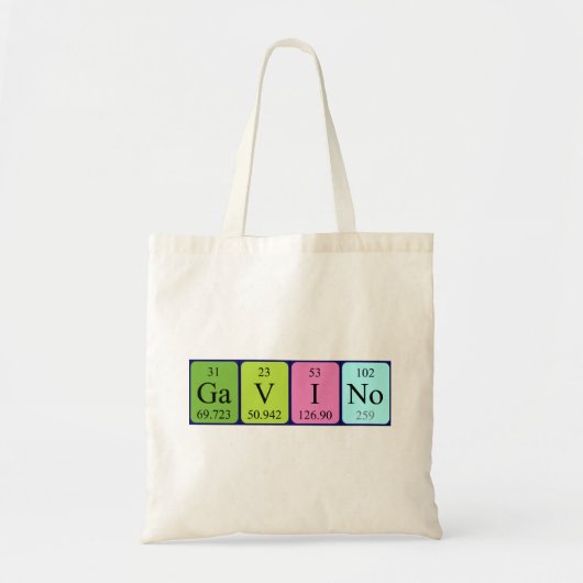 Gavino periodieke tabelnaam canvas tas (Voorkant)