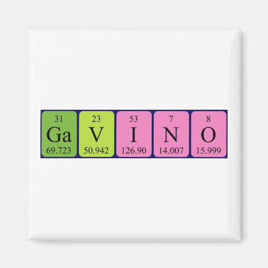 Gavino periodieke tabelnaam magnet (Voorkant)
