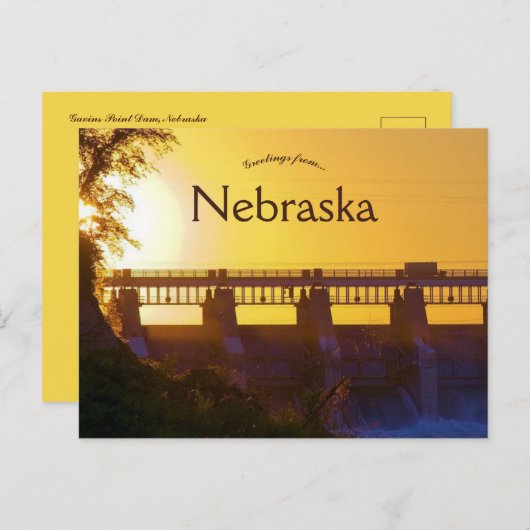 Gavins Point Dam Nebraska Briefkaart (Voorkant / Achterkant)