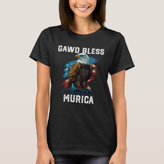 Gawd Bless Murica American Bald Eagle  America  1 T-shirt (Voorkant)