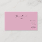 Gawdy Roze en Zwart Profiel Visitekaartjes (Achterkant)