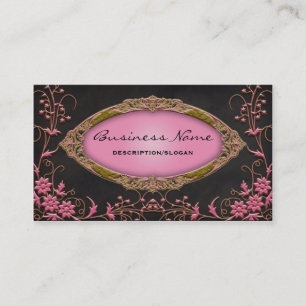 Gawdy Roze en Zwarte Profiel Visitekaartjes