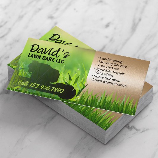 Gawn Care & Landscaping Service Groen & Goud Visitekaartje