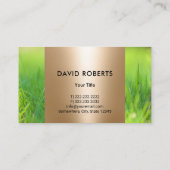 Gawn Care & Landscaping Service Groen & Goud Visitekaartje (Achterkant)