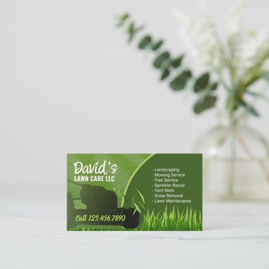 Gawn Care & Landscaping Service Modern Groen Visitekaartje (Staand voorkant)