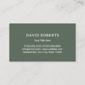 Gawn Care & Landscaping Service Plain Sage Green Visitekaartje (Achterkant)