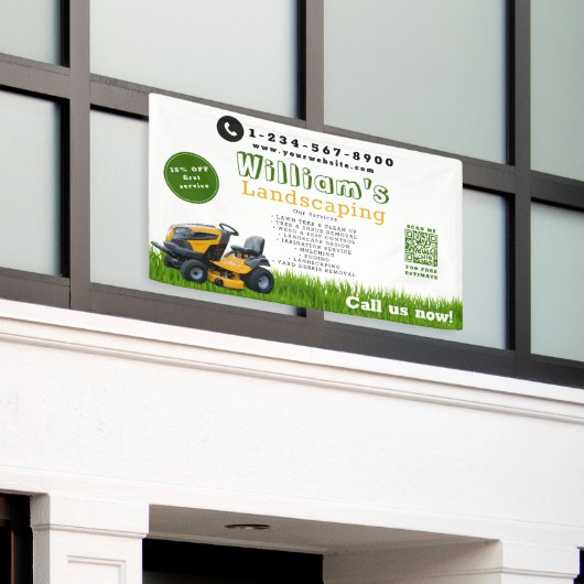 Gawn Care Landscaping Tuinieren Services Modern Spandoek (Buitenkant Gebouw)