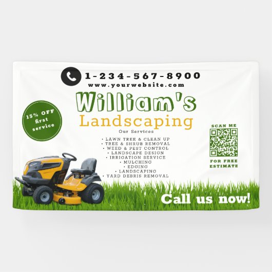 Gawn Care Landscaping Tuinieren Services Modern Spandoek (Horizontaal)