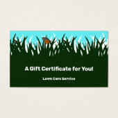 Gawn Care Service Company Cadeaubon Visitekaartje (Voorkant)