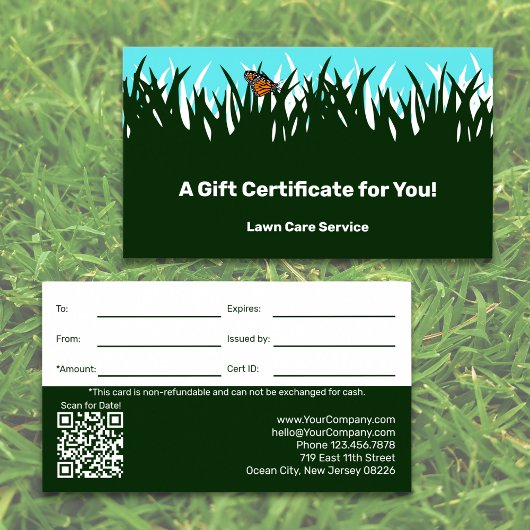 Gawn Care Service Company Cadeaubon Visitekaartje
