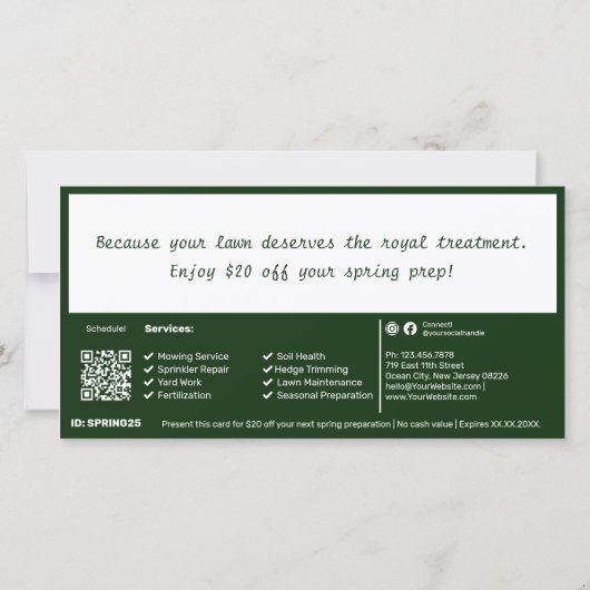 Gawn Care Service Kerstcadeaubon Kaart (Achterkant)