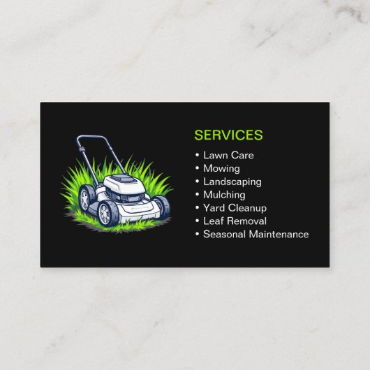 Gawn Care & Services Zwart Groen Professioneel Visitekaartje (Achterkant)