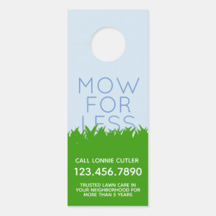 Gawn Mowing Services Deur Hanger Visitekaartje