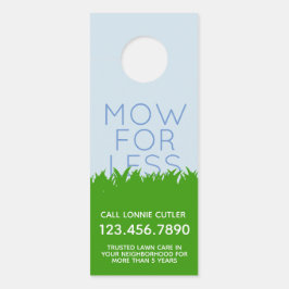 Gawn Mowing Services Deur Hanger Visitekaartje