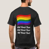 Gay aangepaste tekst regenboog vlag gay pride vlag t-shirt (Achterkant)
