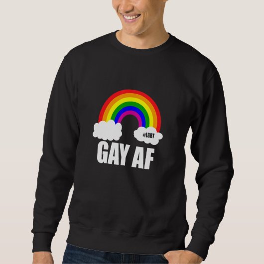 Gay AF Awesome LGBT Gay Pride Queer Rainbow Trui (Voorkant)